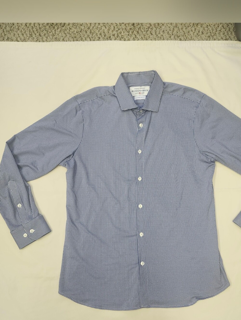 Mizzen+Main Spinnaker Collection Gingham Button Shirt Size XL